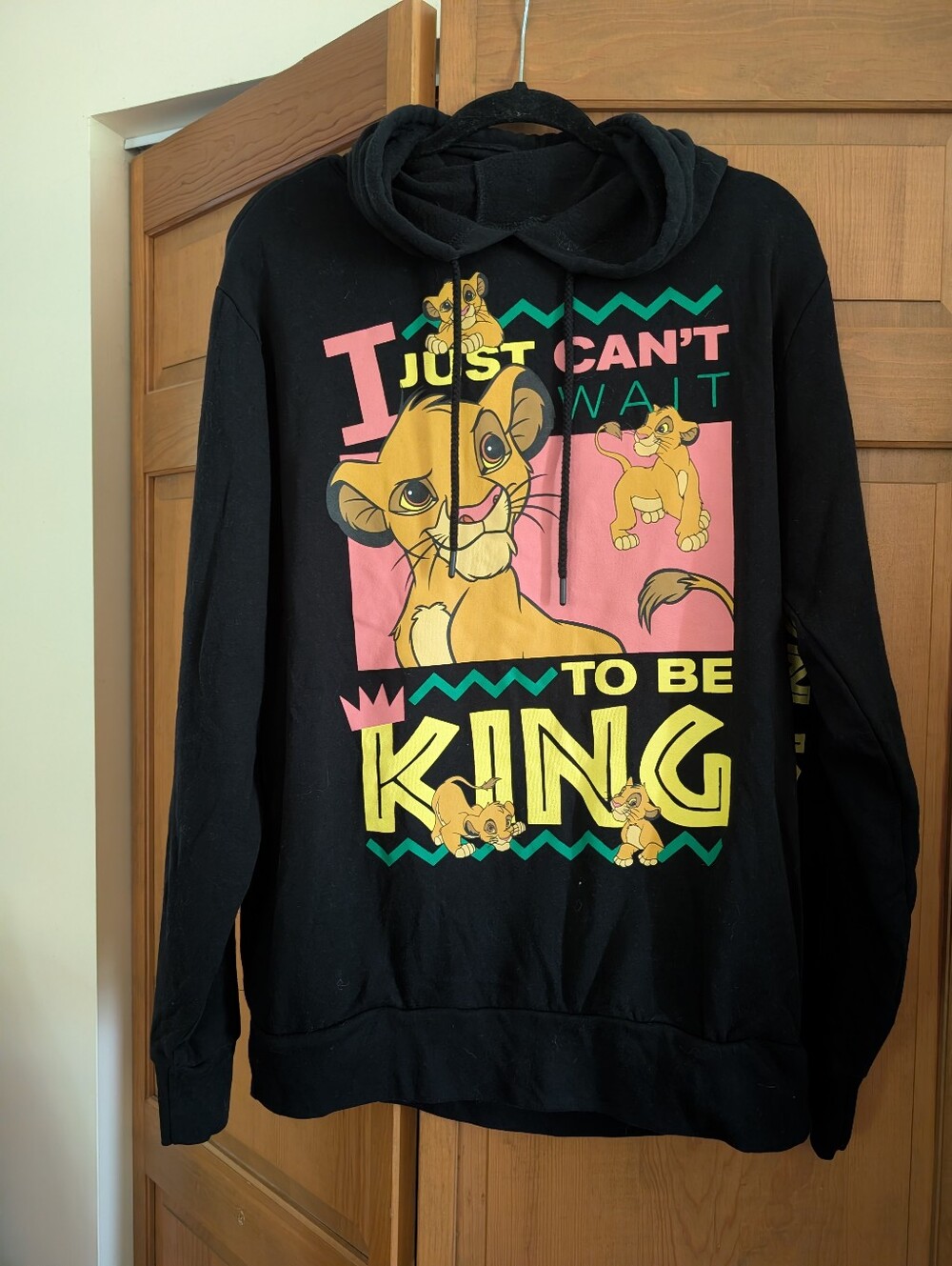 Disney Black Hoodie with Multicolor Lion King Graphic